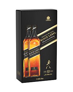 Johnnie Walker Black Label 12 Year Old Blended Scotch Whisky Twin Pack 2L